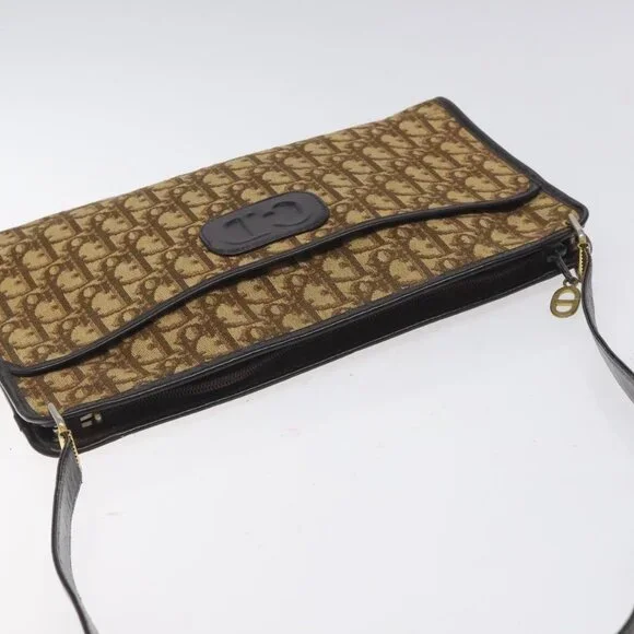 Authentic Christian Dior Trotter Canvas Shoulder Bag Brown - Picture 13 of 16